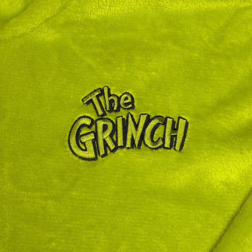 Dr. Seuss The Grinch Plush Fleece Hoodie Lime Green Oversized M RN117508 - Picture 6 of 6